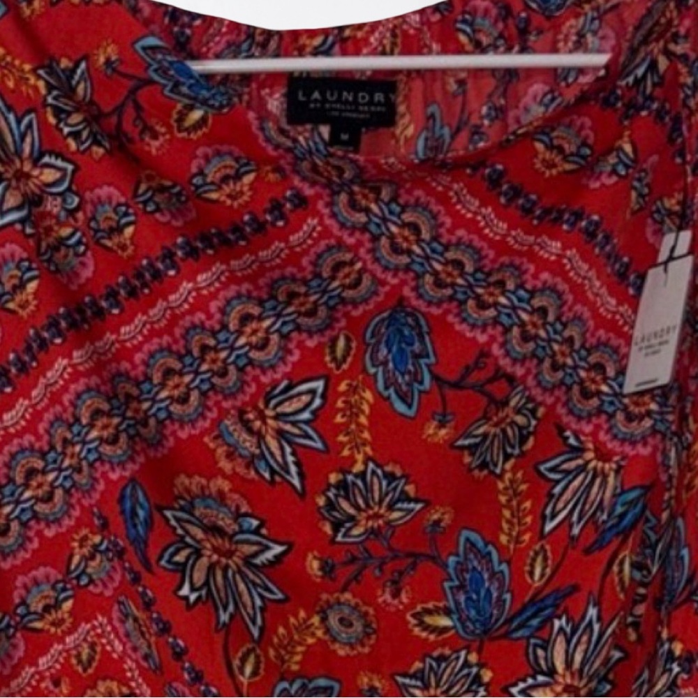 Laundry by Shelli Segal Skirt Gypsy Floral Flutter Hem Assymetrical  NWT Sz M - Picture 5 of 6